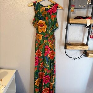 FARM Rio Vibrant Floral Jumpsuit - Red, Pink, Green, Orange